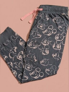 Disney Mickey Mouse  Pajama Pants - Grey/Pink - Size 8/S